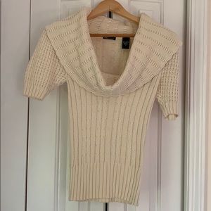 MODA International cowl neck cream sweater size S